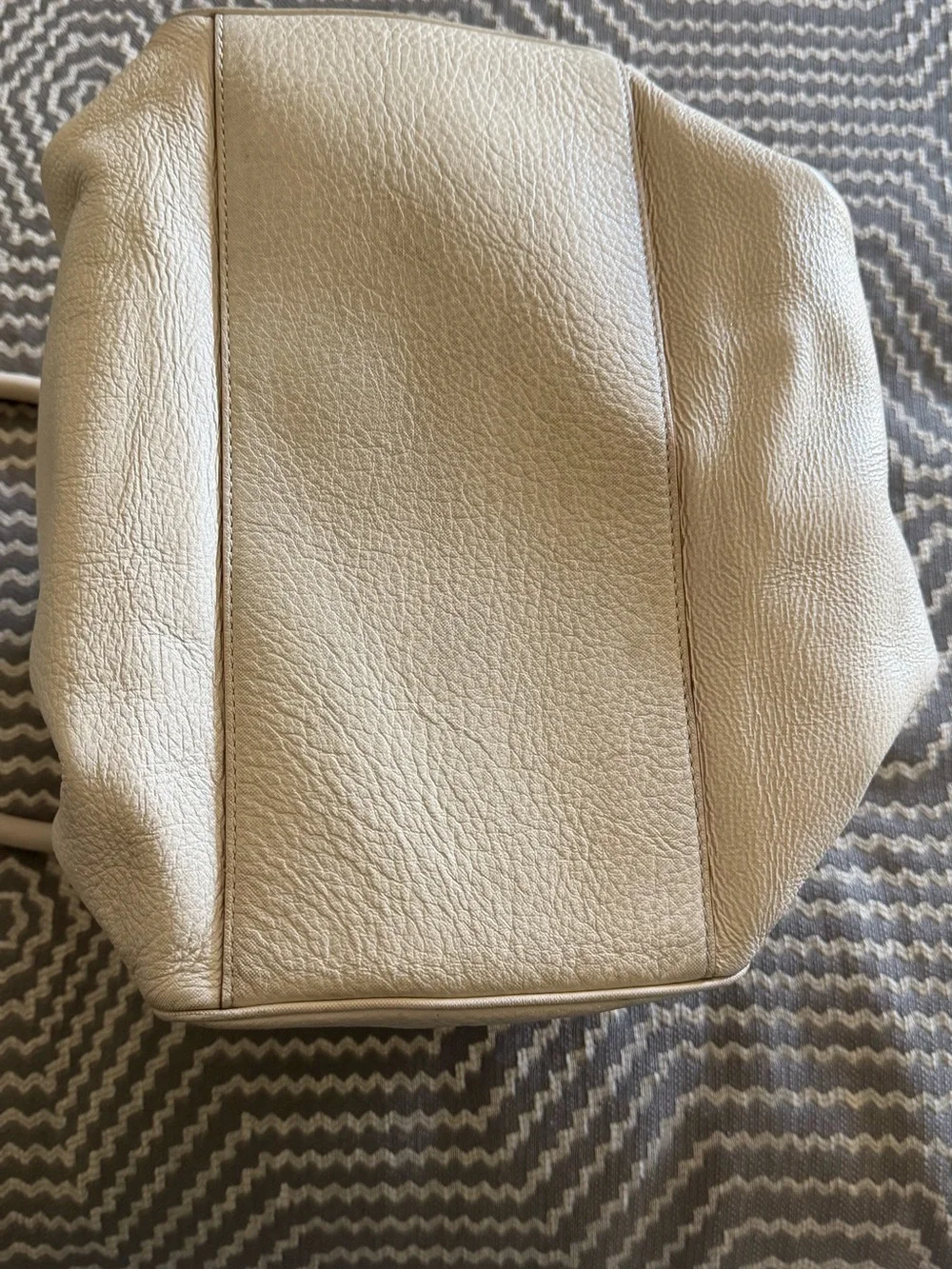kate spade Cream Pebbled Leather Turn-Lock Tote